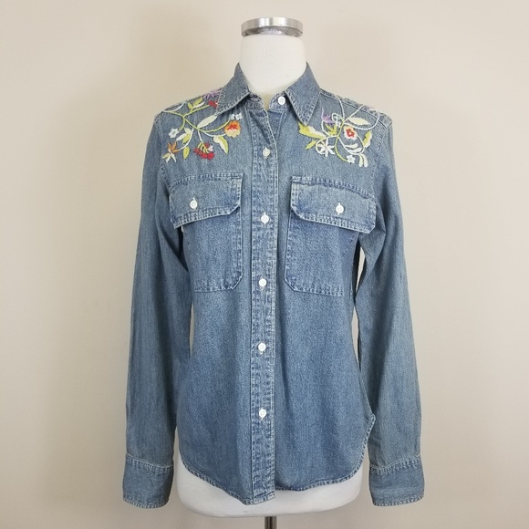 Ralph Lauren Jeans Floral Embroidered 
